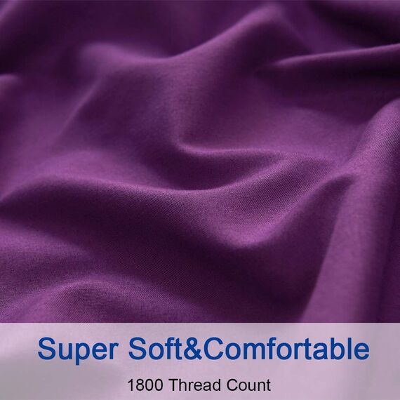 SONORO KATE Bettwäsche-Set, superweiche Mikrofaser, Fadenzahl 1800, ägyptische Bettwäsche, 45,7 cm tief, knitterfrei und hypoallergen, 3-teilig (Twinsize, Violett)