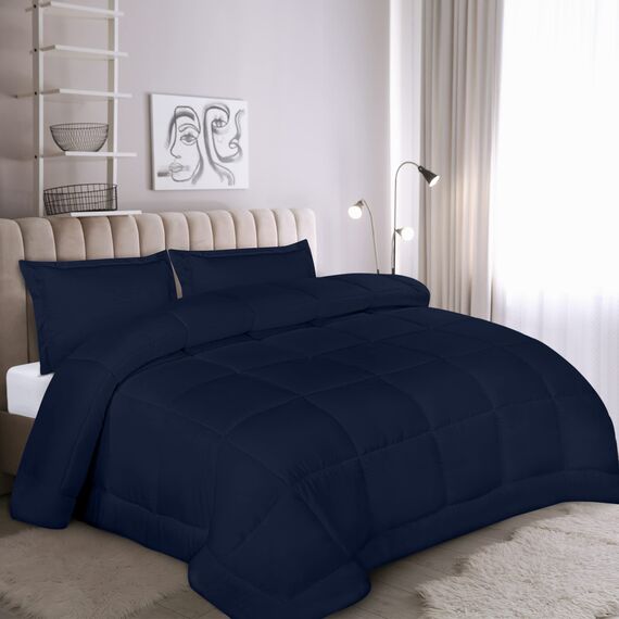 Utopia Bedding Bettwäsche-Set für King-Size-Betten, Marineblau, 3-teilig, Daunen-Alternative, weiches Bettwäsche-Set, 1 Bettdecke (228,6 x 259,1 cm), 2 Kissenbezüge (50,8 x 91,4 cm)