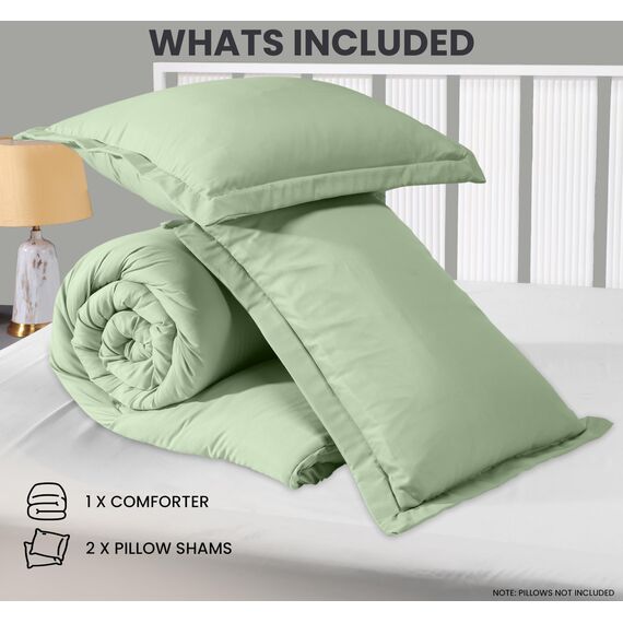 Utopia Bedding Bettwäsche-Set für King-Size-Betten, 3-teilig, Salbeigrün, King-Size-Bettdecken-Sets, Daunen-Alternative, weiches Bettwäsche-Set, 1 Bettdecke (228,6 x 259,1 cm), 2 Kissenbezüge (50,8 x