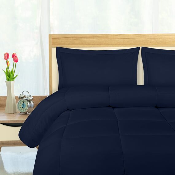 Utopia Bedding Bettwäsche-Set für King-Size-Betten, Marineblau, 3-teilig, Daunen-Alternative, weiches Bettwäsche-Set, 1 Bettdecke (228,6 x 259,1 cm), 2 Kissenbezüge (50,8 x 91,4 cm)