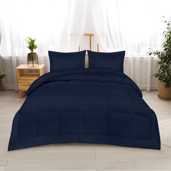 Utopia Bedding Bettwäsche-Set für King-Size-Betten, Marineblau, 3-teilig, Daunen-Alternative, weiches Bettwäsche-Set, 1 Bettdecke (228,6 x 259,1 cm), 2 Kissenbezüge (50,8 x 91,4 cm)