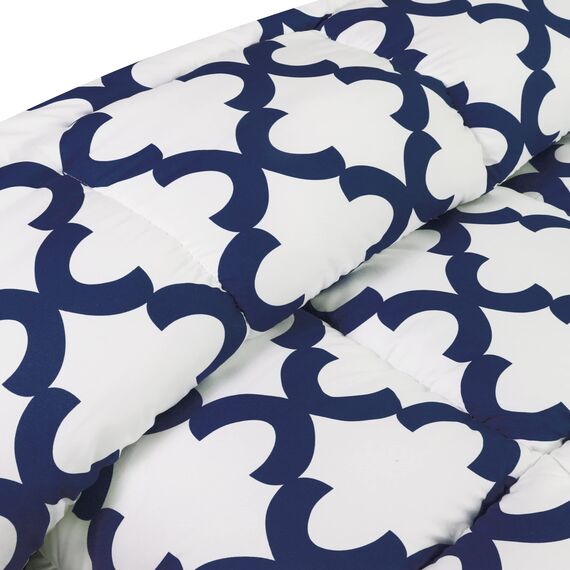 Utopia Bedding Bettwäsche-Set für King-Size-Betten (Weiß/Marineblau) mit 2 Kissenbezügen – Bettwäsche-Sets – Daunenalternative Steppdecke – weich und bequem – maschinenwaschbar