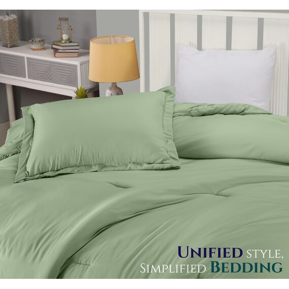 Utopia Bedding, 2-teiliges Bettwäsche-Set für Doppelbett, Salbeigrün, Bettdecken-Sets, Daunen-Alternative, weiches Bettwäsche-Set, 1 Bettdecke (162,6 x 223,5 cm), 1 Kissenbezug (50,8 x 66 cm)