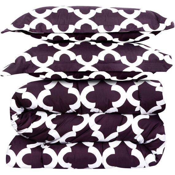 Utopia Bedding Bettwäsche-Set für King-Size-Betten (Pflaume/lila) mit 2 Kissenbezügen – Bettdecken-Sets – Daunenalternative Steppdecke – weich und bequem – maschinenwaschbar
