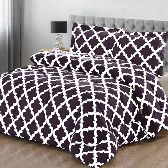 Utopia Bedding Bettwäsche-Set für King-Size-Betten (Pflaume/lila) mit 2 Kissenbezügen – Bettdecken-Sets – Daunenalternative Steppdecke – weich und bequem – maschinenwaschbar