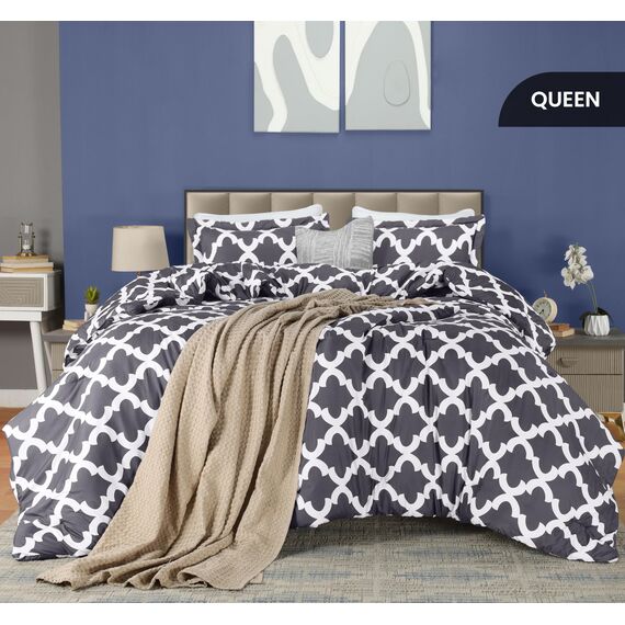 Utopia Bedding Queensize-Bettwäsche-Set (grau) mit 2 Kissenbezügen – Bettwäsche-Sets – Daunen-Alternative Bettdecke – weich und bequem – maschinenwaschbar