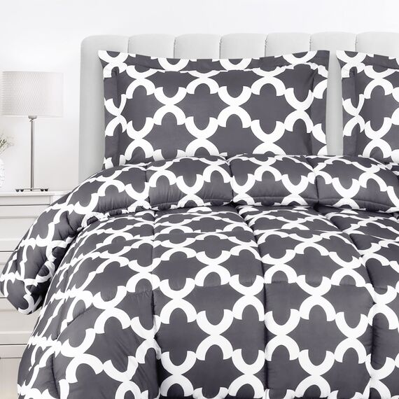 Utopia Bedding Bettdecken-Set – volle Größe Bettdecken-Sets (grau) mit 2 Kissenbezügen – Bettwäsche-Sets – Daunen-Alternative Bettdecke – weich und bequem – maschinenwaschbar