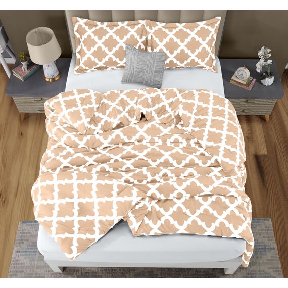 Utopia Bedding Bettwäsche-Set für King-Size-Betten (Beige) mit 2 Kissenbezügen – luxuriöse gebürstete Mikrofaser – Daunenalternative Bettdecke – weich und bequem – maschinenwaschbar