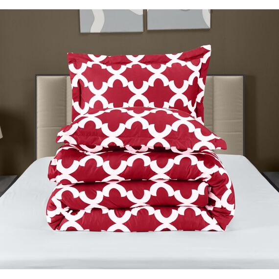 Utopia Bedding Queen-Bettwäsche-Set, 3-teilig, Rot, bedruckte Bettdecken-Sets für Queen-Size-Betten, Daunen-Alternative, weiches Bettwäsche-Set, 1 Bettdecke (223,5 x 223,5 cm), 2 Kissenbezüge (50,8 x