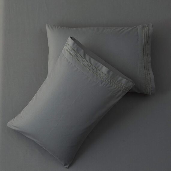 SONORO KATE Bettlaken-Set, superweiche Mikrofaser, Fadenzahl 1800, luxuriöse ägyptische Bettlaken, 45,7 cm Tiefe Taschenfalten, 4-teilig (King Dark Grey)