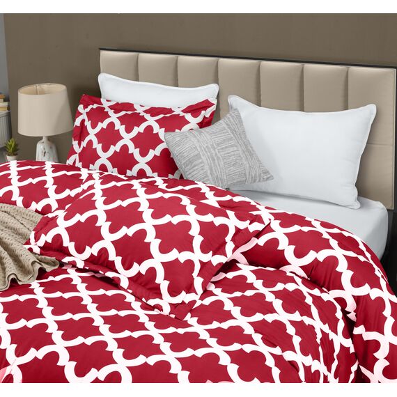 Utopia Bedding Queen-Bettwäsche-Set, 3-teilig, Rot, bedruckte Bettdecken-Sets für Queen-Size-Betten, Daunen-Alternative, weiches Bettwäsche-Set, 1 Bettdecke (223,5 x 223,5 cm), 2 Kissenbezüge (50,8 x
