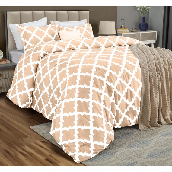 Utopia Bedding Queen-Bettwäsche-Set, beige, bedruckte Bettdecken, Queen-Size-Größe, 3-teilig, leicht, für alle Jahreszeiten, Daunen-Alternative, Bettwäsche-Set mit 1 Bettdecke (223,5 x 223,5 cm) und 2