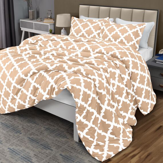 Utopia Bedding Bettwäsche-Set für King-Size-Betten (Beige) mit 2 Kissenbezügen – luxuriöse gebürstete Mikrofaser – Daunenalternative Bettdecke – weich und bequem – maschinenwaschbar