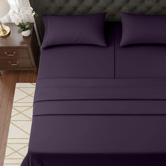 Elegant Comfort Luxuriöses 1500 Premium-Bettwäsche-Set aus Mikrofaser in Hotelqualität, dreireihig, Bestickt, weichstes 5-teiliges Bettwäsche-Set, Knitter- und lichtbeständig, Split-Kingsize-Bett,