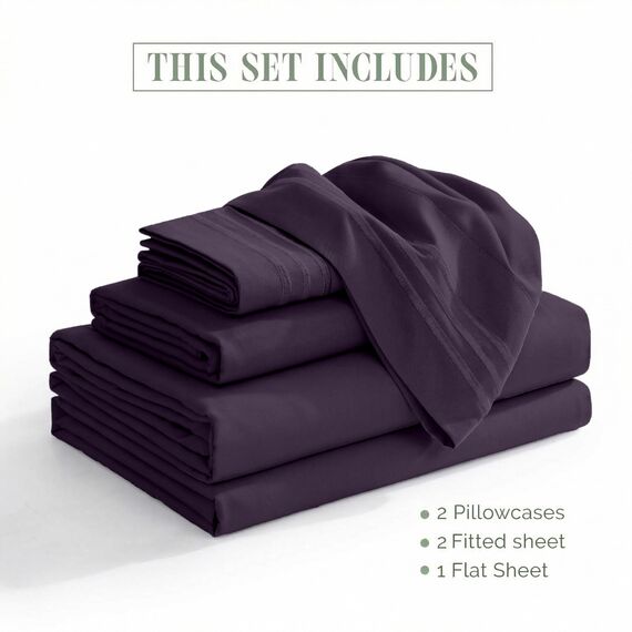 Elegant Comfort Luxuriöses 1500 Premium-Bettwäsche-Set aus Mikrofaser in Hotelqualität, dreireihig, Bestickt, weichstes 5-teiliges Bettwäsche-Set, Knitter- und lichtbeständig, Split-Kingsize-Bett,