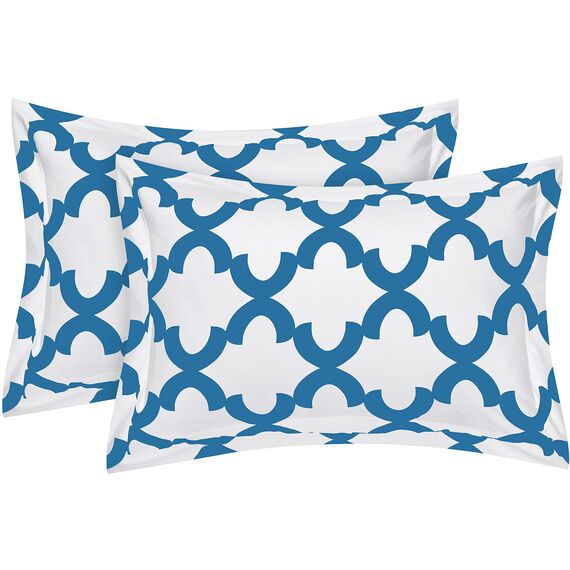 Utopia Bedding Bedrucktes Bettwäsche-Set (King/Cal King, Weiß Blau) mit 2 Kissenbezügen – luxuriöse gebürstete Mikrofaser – Daunenalternative Bettdecke – weich und bequem – maschinenwaschbar