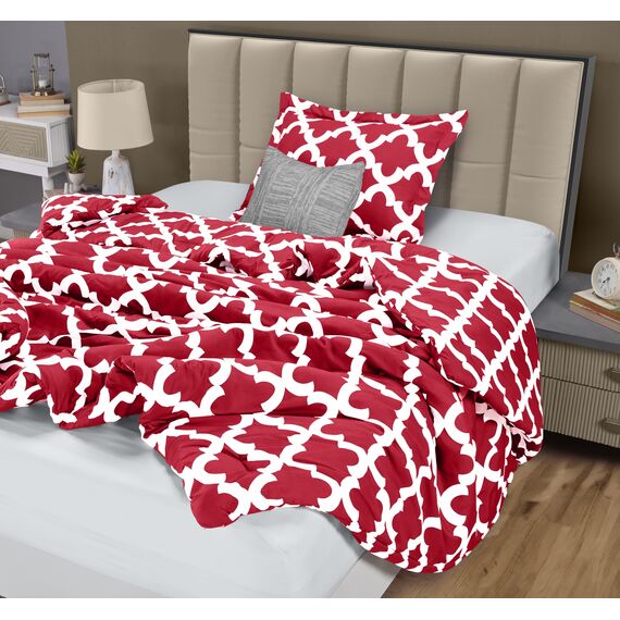 Utopia Bedding Doppelbett-Bettwäsche-Set für Kinder (rot) mit 1 Kissenbezug – Bettwäsche-Sets – Daunen-Alternative Steppdecke – weich und bequem – maschinenwaschbar
