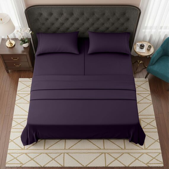 Elegant Comfort Luxuriöses 1500 Premium-Bettwäsche-Set aus Mikrofaser in Hotelqualität, dreireihig, Bestickt, weichstes 5-teiliges Bettwäsche-Set, Knitter- und lichtbeständig, Split-Kingsize-Bett,
