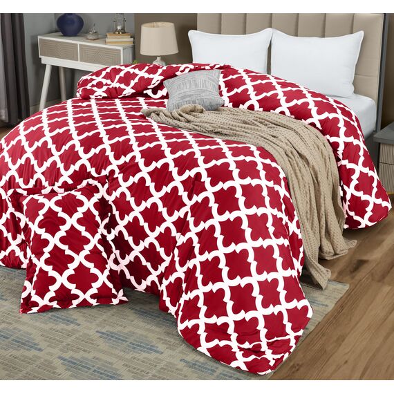 Utopia Bedding Doppelbett-Bettwäsche-Set für Kinder (rot) mit 1 Kissenbezug – Bettwäsche-Sets – Daunen-Alternative Steppdecke – weich und bequem – maschinenwaschbar