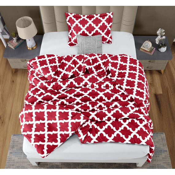 Utopia Bedding Doppelbett-Bettwäsche-Set für Kinder (rot) mit 1 Kissenbezug – Bettwäsche-Sets – Daunen-Alternative Steppdecke – weich und bequem – maschinenwaschbar