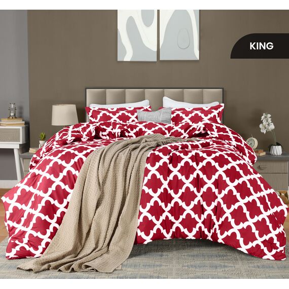 Utopia Bedding King-Size-Bettwäsche-Set (rot) mit 2 Kissenbezügen – Bettwäsche-Sets – Daunen-Alternative Bettdecke – weich und bequem – maschinenwaschbar