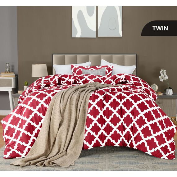 Utopia Bedding Doppelbett-Bettwäsche-Set für Kinder (rot) mit 1 Kissenbezug – Bettwäsche-Sets – Daunen-Alternative Steppdecke – weich und bequem – maschinenwaschbar
