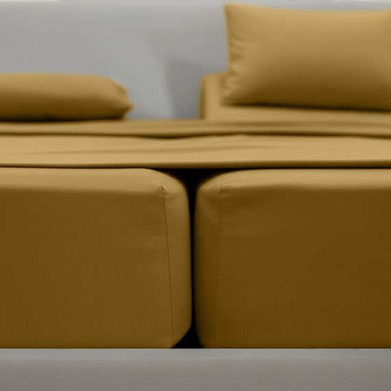 Elegant Comfort Luxuriöses Bettwäsche-Set, Fadenzahl 1500, ägyptische Dreizeilen, Bestickt, weichste Premium-Hotelqualität, Knitter- und lichtbeständig, Split-Kingsize-Bett, bronzefarben