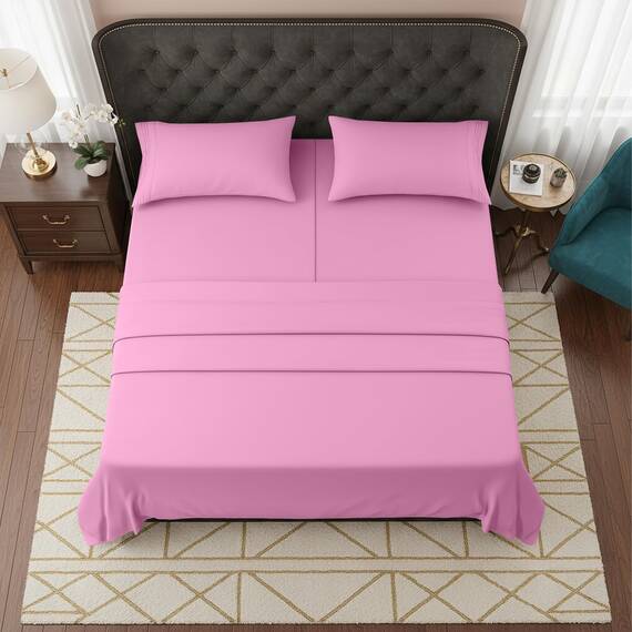 Elegant Comfort Luxuriöses 1500 Premium-Bettwäsche-Set aus Mikrofaser in Hotelqualität, dreireihig, Bestickt, weichstes 5-teiliges Bettlaken-Set, Knitter- und lichtbeständig, Split-Kingsize-Bett,