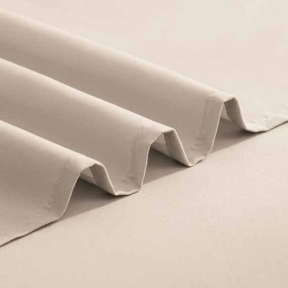 Elegant Comfort Luxuriöses 1500 Premium-Bettlaken-Set, Hotelqualität, Mikrofaser, dreireihig, Bestickt, weich, 5-teilig, Knitter- und lichtbeständig, geteiltes Kingsize-Bett, cremefarben