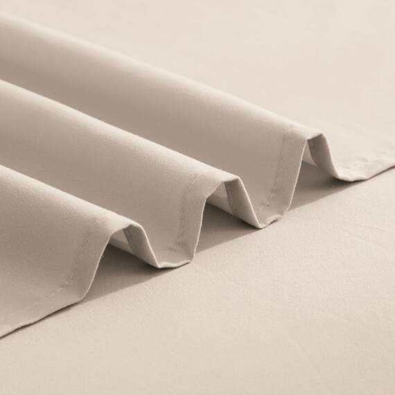 Elegant Comfort Luxuriöses 1500 Premium-Bettwäsche-Set aus Mikrofaser in Hotelqualität, dreireihig, Bestickt, weichste 4-teilges Bettlaken-Set, Knitter- und lichtbeständig, Full, Creme