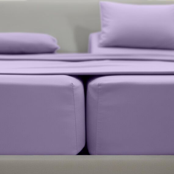 Elegant Comfort Luxuriöses 1500 Premium-Bettwäsche-Set aus Mikrofaser in Hotelqualität, dreireihig, Bestickt, weichste, Knitter- und lichtbeständig, Split-Kingsize-Bett, Lavendel
