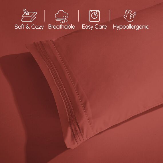 Elegant Comfort Luxuriöses 1500 Premium-Bettwäsche-Set aus Mikrofaser in Hotelqualität, dreireihig, Bestickt, weichste, Knitter- und lichtbeständig, vollständig, rostfrei