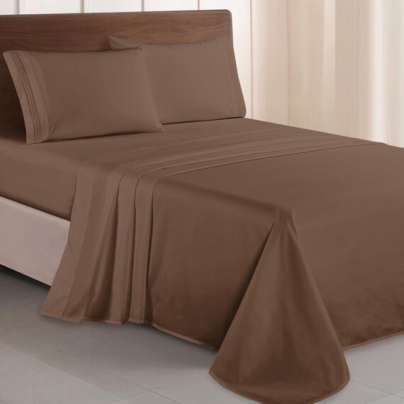 Elegant Comfort Luxuriöses 1500 Premium-Bettwäsche-Set aus Mikrofaser in Hotelqualität, dreireihig, Bestickt, weichste, Knitter- und lichtbeständig, Kingsize, Taupe