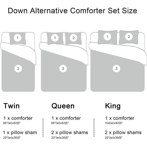 downluxe Leichtes Schottendecken-Set (Queen) mit 2 Kissenbezügen, 3-teiliges Set, Schwarz/Weiß kariert, Daunen-Alternative, Wendedecke