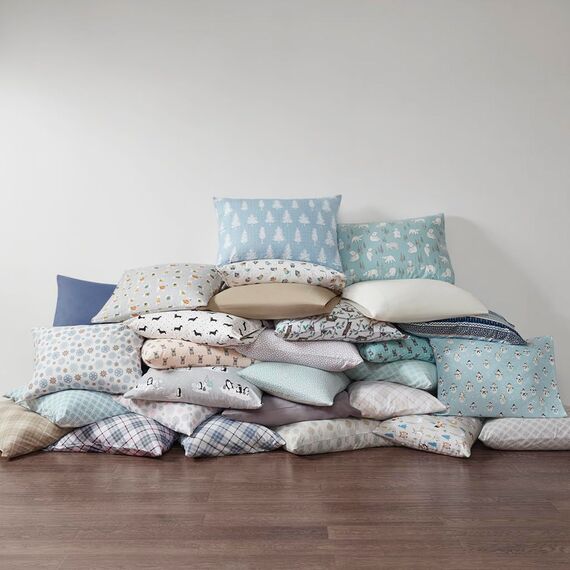 Sleep Philosophy True North by Kuscheliges Flanell-Bettwäsche-Set, 100% Baumwolle, Motiv: Tiere, Sterne, niedlich, ultraweich, für kaltes Wetter, Queen-Size-Bett, Mehrfarbig, Faultiere, 4-teilig