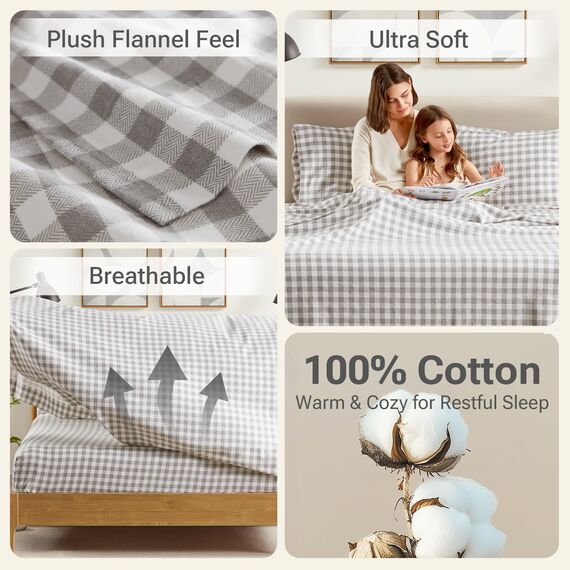 Sleep Philosophy True North Flanell-Bettwäsche-Set aus 100% Baumwolle, in voller Größe, gemütliches Flanell-Bettwäsche-Set, gebürstet für zusätzliche Weichheit, schweres, warmes