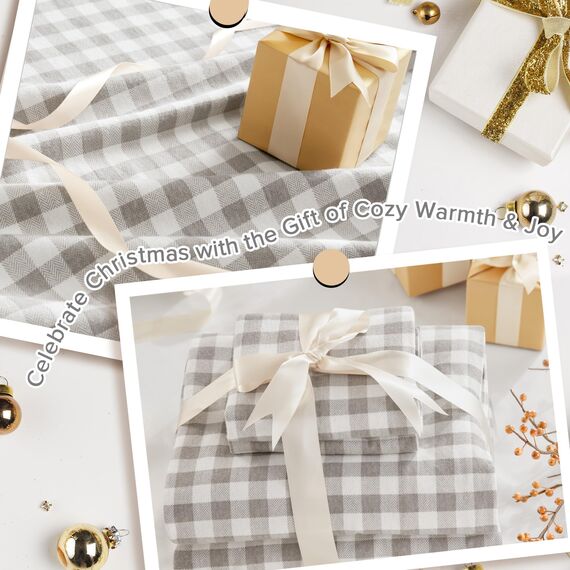 Sleep Philosophy True North Flanell-Bettwäsche-Set, 100% Baumwolle, Kingsize, gemütliches Flanell-Bettwäsche-Set, gebürstet für zusätzliche Weichheit, Schwerer, Warmer Flanell-Bettwäsche-Set, graues