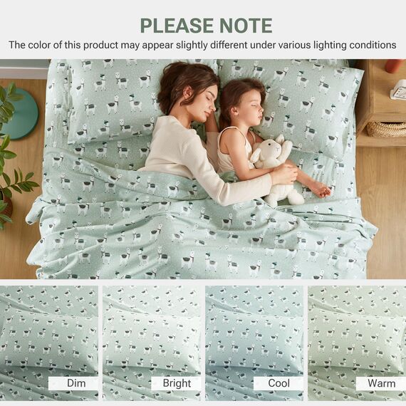 Sleep Philosophy True North by Flanell-Bettlaken, Queen-Size-Größe, gemütliches 100% Baumwoll-Flanell-Bettwäsche-Set, ultraweich, niedliches Bettlaken-Set, Neuheit, Bedruckt, kaltes Wetter, warmes