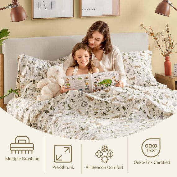 Sleep Philosophy True North Flanell-Bettwäsche-Set aus 100% Baumwolle, in voller Größe, gemütliches Flanell-Bettwäsche-Set, gebürstet für zusätzliche Weichheit, schweres, warmes