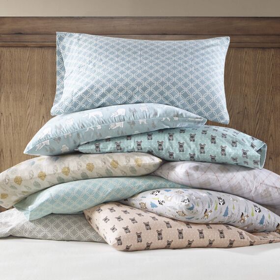 Sleep Philosophy True North by Kuscheliges Flanell-Bettwäsche-Set, 100% Baumwolle, Motiv: Tiere, Sterne, niedlich, ultraweich, für kaltes Wetter, Doppelbett, Mehrfarbig, Faultiere, 3-teilig