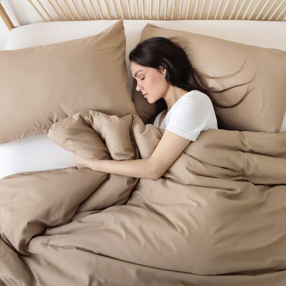 ROSGONIA Taupe Bettdecken-Set Queen-Size-Bett,3-teilig (1 Bettdecke und 2 Kissenbezüge) Bauernhaus-Queen-Bettwäsche-Set für Damen und Mädchen, weiche, warme Mikrofaser-Bettdecke für alle Jahreszeiten