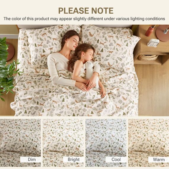 Sleep Philosophy True North Flanell-Bettwäsche-Set aus 100% Baumwolle, für King-Size-Bett, gemütliches Flanell-Bettwäsche-Set, gebürstet für zusätzliche Weichheit, schweres, warmes