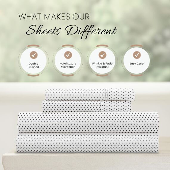 Linen Market 4-teiliges Bettwäsche-Set für King-Size-Betten (grau gepunktet) – Schlafen Sie besser als je zuvor mit diesen ultraweichen und kühlenden Bettlaken für Ihr Kingsize-Bett – tiefe Tasche für