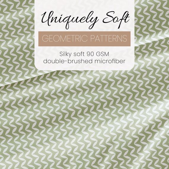 Linen Market ienjoy Home 4-teiliges Bettwäsche-Set mit Puff-Zickzack-Muster, ultraweich, Premium-Bettwäsche-Set, California-King, Salbei
