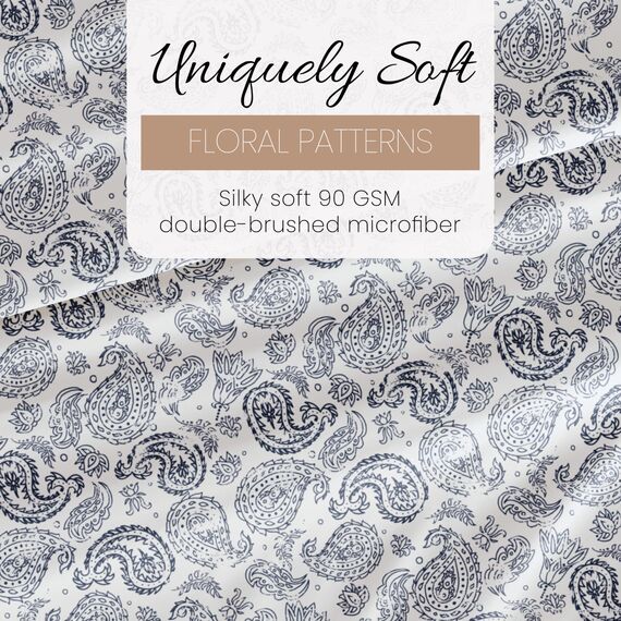 Linen Market ienjoy Home Collection Bettlaken-Set, grobes Paisleymuster, 4-teilig, Kingsize, Marineblau