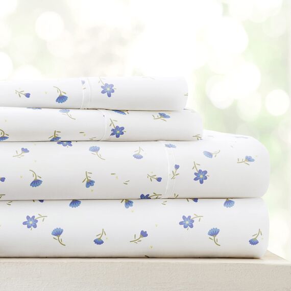 Linen Market 4-teiliges Bettlaken-Set in voller Größe (hellblaues Blumenmuster) – Schlafen Sie Besser als je zuvor mit diesen ultraweichen und kühlenden Bettlaken für Ihr Bett in voller Größe – Tiefe