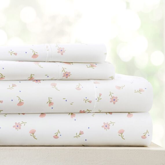 Linen Market 4-teiliges Bettwäsche-Set (rosa Blumenmuster) – Schlafen Sie Besser als je zuvor mit diesen ultraweichen und kühlenden Bettlaken für Ihr Bett in voller Größe, Tiefe Tasche für 40,6 cm