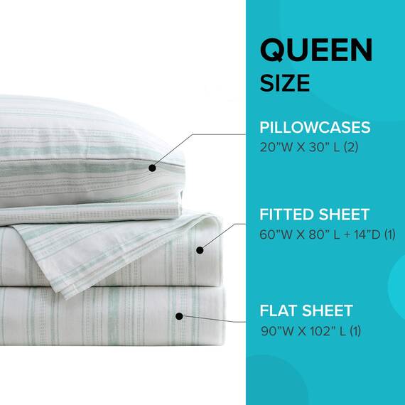 Comfort Spaces Bettlaken-Set aus 100% Baumwolle, atmungsaktiv, leicht, weich, mit 35,6 cm elastischer Tasche, passend für Matratzen bis zu 40,6 cm, gemütliche Ganzjahres-Bettwäsche, passender