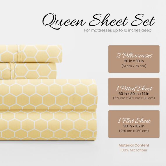 Linen Market 4-teiliges Queen-Bettwäsche-Set (geometrisch) – Schlafen Sie Besser als je zuvor mit diesen ultraweichen und kühlenden Bettlaken für Ihr Queen-Size-Bett – Tiefe Tasche für 40,6 cm große