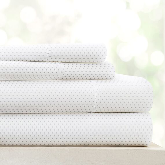 Linen Market 4-teiliges California King Bettwäsche-Set (grau gepunktet) – Schlafen Sie besser als je zuvor mit diesen ultraweichen und kühlenden Bettlaken für Ihr Cal King Size Bett – tiefe Tasche für